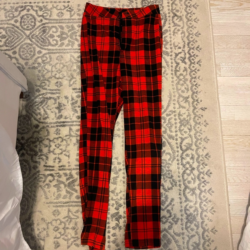 Red Buffalo Check Plaid Pant Leggings sizeXS